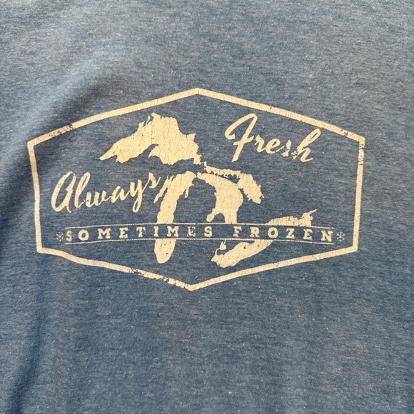 Blue Long Sleeve Tee with Great Lakes - Picture 2 of 3